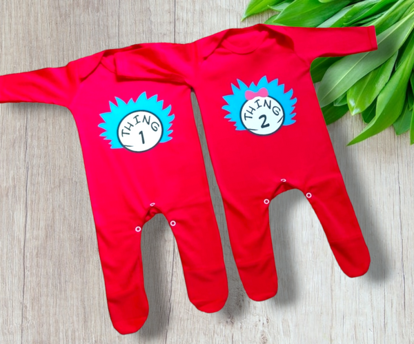 Thing 1 and Thing 2 Babygrows