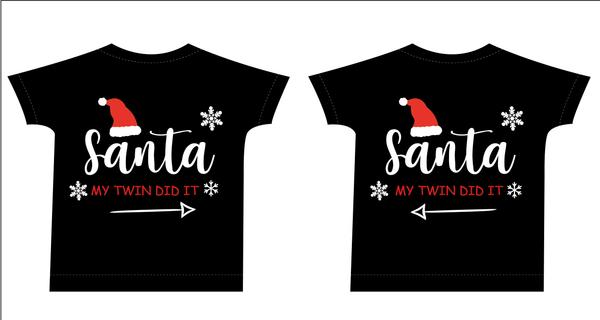Santa - My twin did it - T-shirt or jumper set