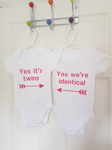 We're Identical Baby Vest Set - Twin Baby Clothes