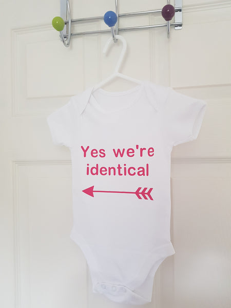 We're Identical Baby Vest Set - Twin Baby Clothes
