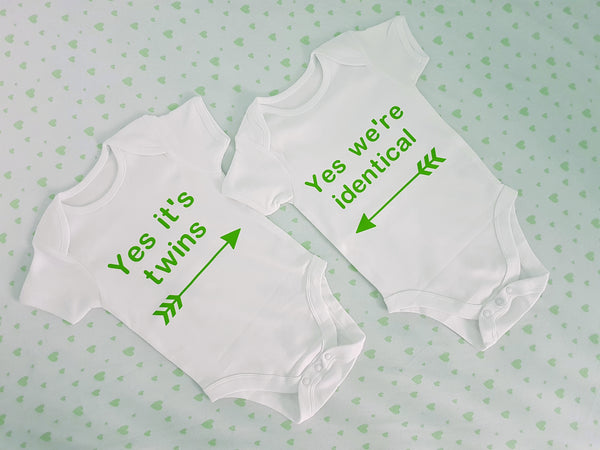 We're Identical Baby Vest Set - Twin Baby Clothes