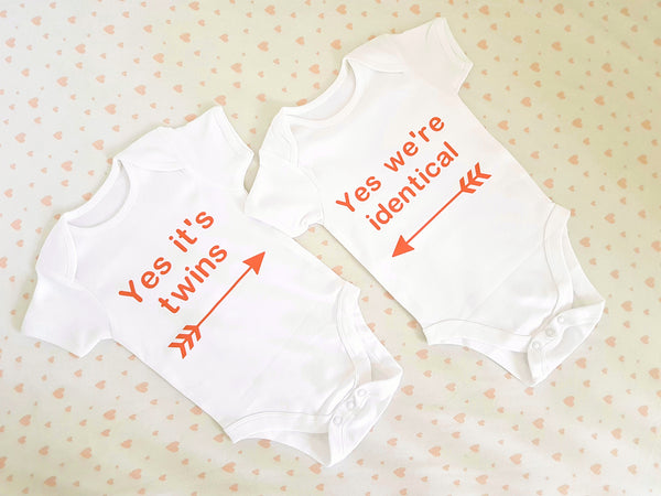 We're Identical Baby Vest Set - Twin Baby Clothes