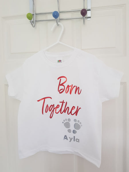Born Together Friends Forever T-Shirt - clothes for twins - Set of 2