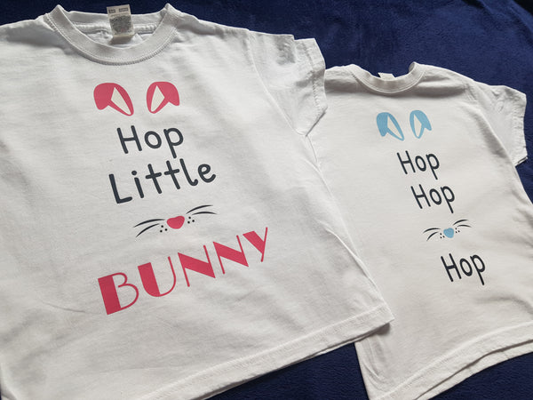 Fun Easter Tshirts - clothes for twins - Set of 2