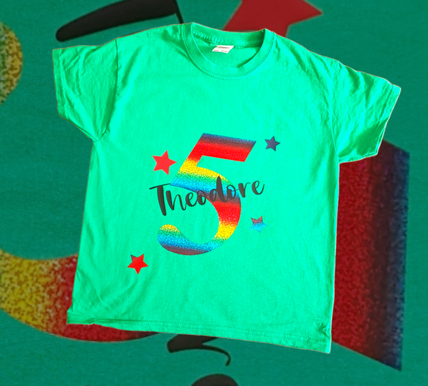 Personalised Birthday Number T-Shirts - Set of 2