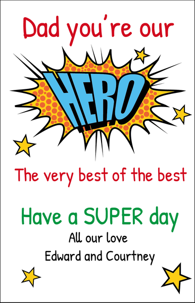 Personalised Fathers Day Card - Hero