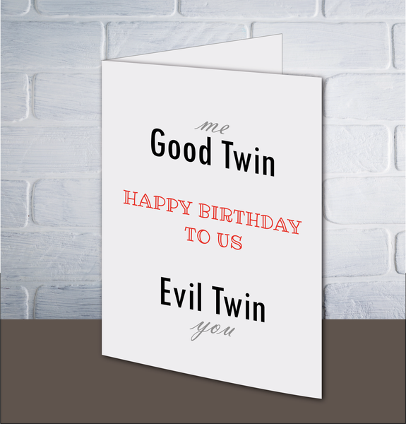 Twin Sister Birthday Card, Card for my Twin Sister, Twin Birthday Card, Twin Greeting Card, Birthday Card for Twins