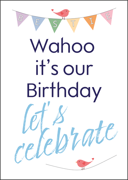 Twin Sister Birthday Card, Card for my Twin Sister, Twin Birthday Card, Twin Greeting Card, Birthday Card for Twins