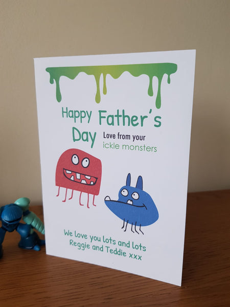 Personalised Fathers Day Card - Monster