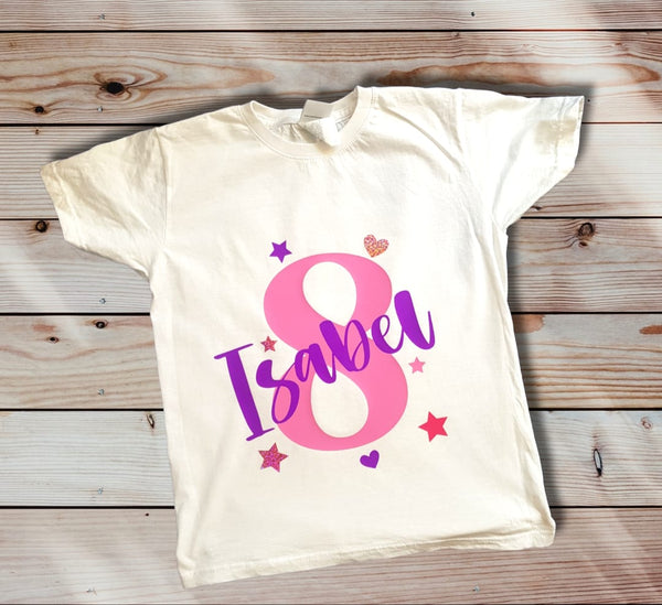 Personalised Birthday Number T-Shirts - Set of 2