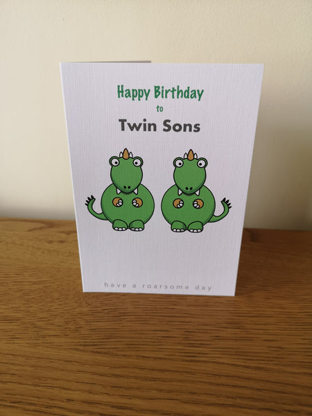 Twin Sons Birthday Card, Twins Birthday Cards UK, Personalised Twin Birthday Cards, Birthday card for our Twin Sons, To our Twins Birthday Card, To our Twin Boys Birthday Card, Twin Sons Birthday Card