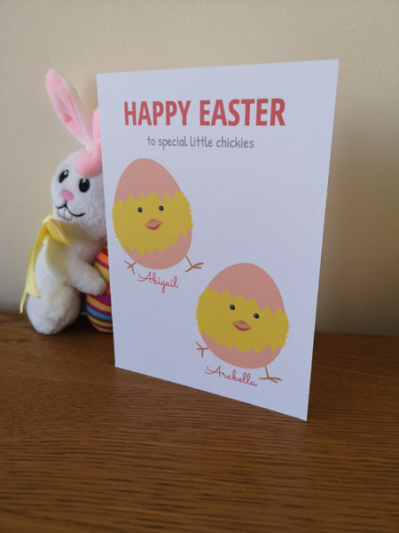 Personalised Chick Easter Greeting Card