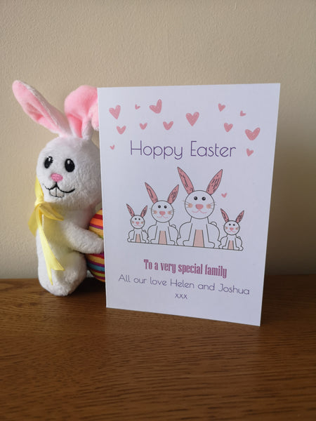 Personalised Bunny Easter Greeting Card