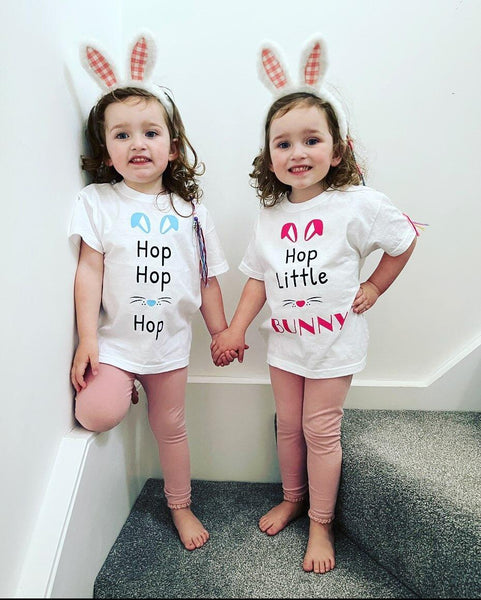 Fun Easter Tshirts - clothes for twins - Set of 2