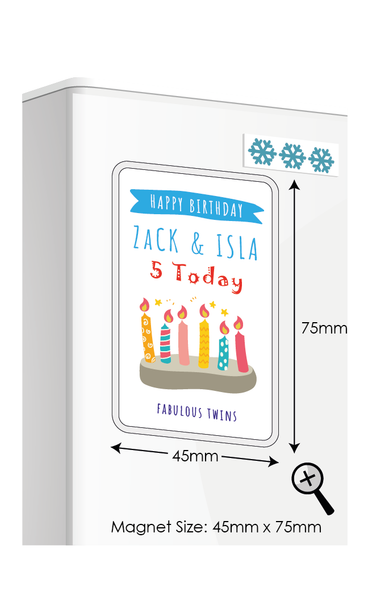 Personalised Twin Gifts, Twin Birthday Gifts, Personalised Fridge Magnets, Twin Birthday Gift, Personalised Twin Birthday Card