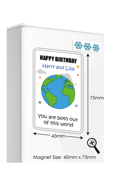 Personalised Twin Gifts, Twin Birthday Gifts, Personalised Fridge Magnets, Twin Birthday Gift, Personalised Twin Birthday Card