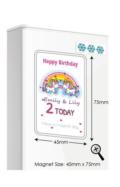 Personalised Twin Gifts, Twin Birthday Gifts, Personalised Fridge Magnets, Twin Birthday Gift, Personalised Twin Birthday Card