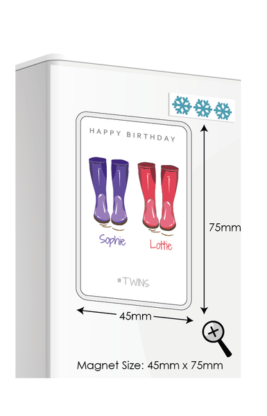 Personalised Twin Gifts, Twin Birthday Gifts, Personalised Fridge Magnets, Twin Birthday Gift, Personalised Twin Birthday Card