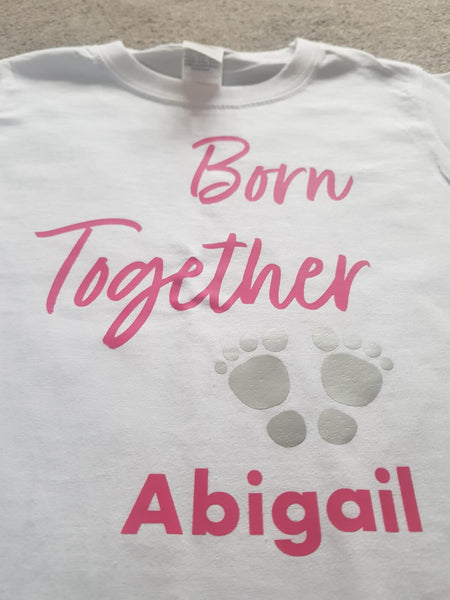 Born Together Friends Forever T-Shirt - clothes for twins - Set of 2