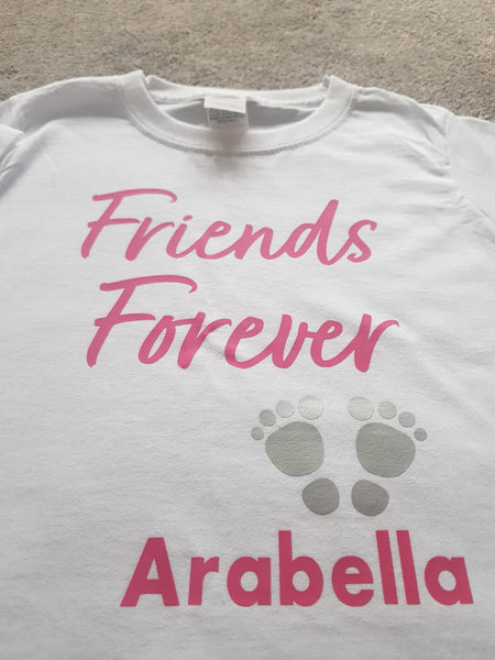 Born Together Friends Forever T-Shirt - clothes for twins - Set of 2