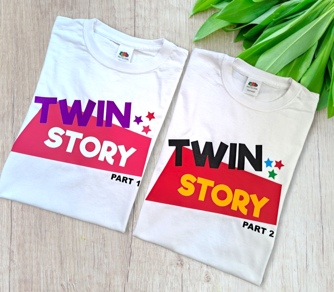 Twin Story Tshirts - clothes for twins- Set of 2 – Twinny Things