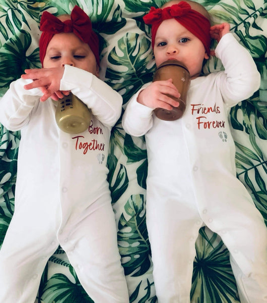 Born Together Friends Forever Babygrow Set - Twin Baby Clothes