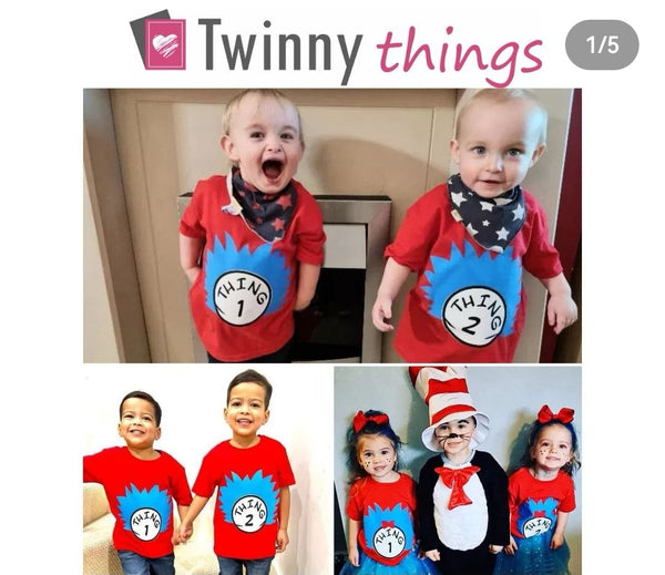 Thing 1 and Thing 2 - Dr Seuss T-Shirt - Set of 2