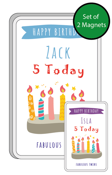 Personalised Twin Gifts, Twin Birthday Gifts, Personalised Fridge Magnets, Twin Birthday Gift, Personalised Twin Birthday Card