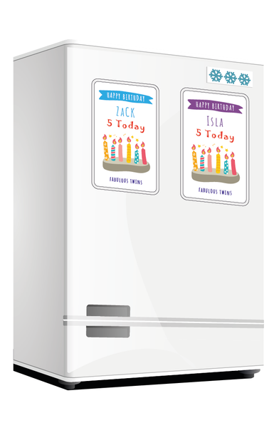 Personalised Twin Gifts, Twin Birthday Gifts, Personalised Fridge Magnets, Twin Birthday Gift, Personalised Twin Birthday Card