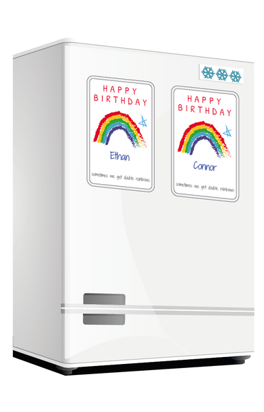 Personalised Twin Gifts, Twin Birthday Gifts, Personalised Fridge Magnets, Twin Birthday Gift, Personalised Twin Birthday Card
