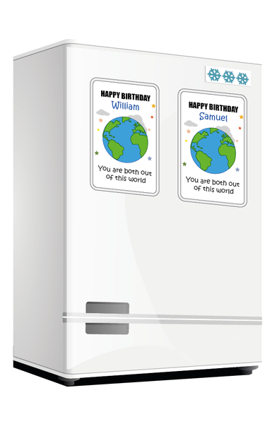 Personalised Twin Gifts, Twin Birthday Gifts, Personalised Fridge Magnets, Twin Birthday Gift, Personalised Twin Birthday Card