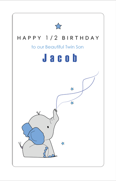 Half Birthday Card, Birthday Card for Twins, 6 month birthday card, twin birthday cards, twin gift, personalised twin birthday card