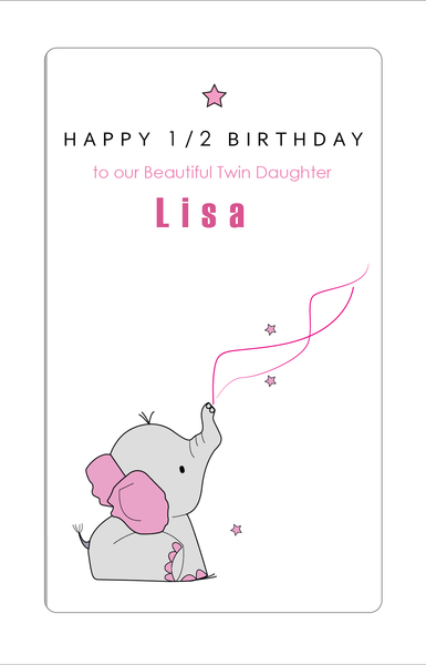 Half Birthday Card, Birthday Card for Twins, 6 month birthday card, twin birthday cards, twin gift, personalised twin birthday card