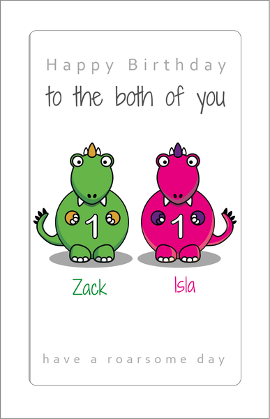 Personalised Twin Birthday Card -  Twin Boys, Twin Girls, Twin Brother, Twin Sister