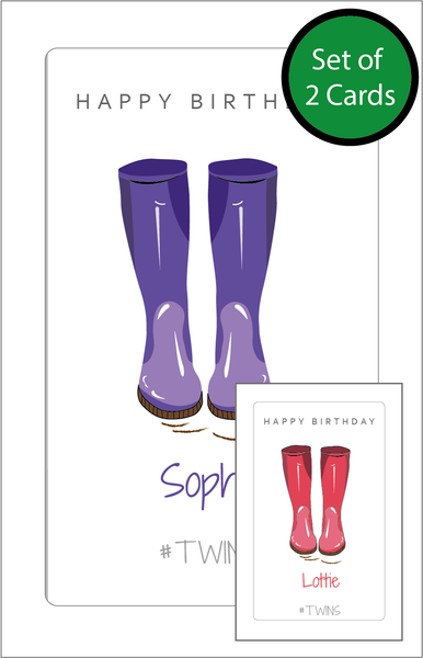 Personalised Twin Birthday Card -  Twin Boys, Twin Girls, Twin Brother, Twin Sister