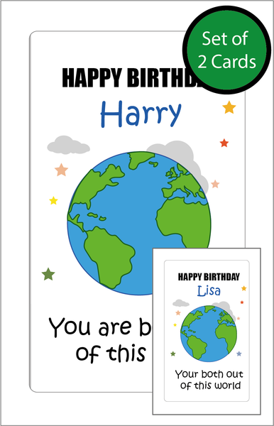 Personalised Twin Birthday Card -  Twin Boys, Twin Girls, Twin Brother, Twin Sister