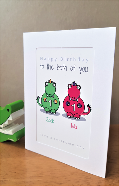 Personalised Twin Birthday Card -  Twin Boys, Twin Girls, Twin Brother, Twin Sister