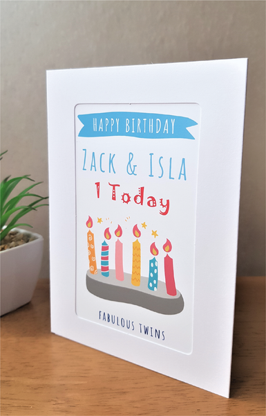 Personalised Twin Birthday Card -  Twin Boys, Twin Girls, Twin Brother, Twin Sister