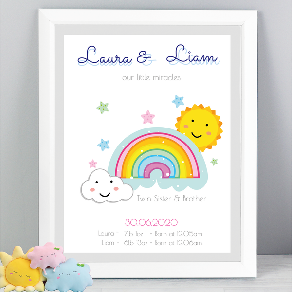 Personalised Baby Prints, Personalised Twin Sister and Twin Brother, Twin Sister and Twin Brother, Twin Sister and Twin Brother, Twin Sister and Twin Brother Gifts, Personalised Twin Sister & Twin Brother Gifts,  Twin Gifts, Twin Birthday Gifts, Twin Birthday Gift, Personalised Twin Birthday Card, Gift for twin babies