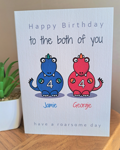 Personalised Twin Birthday Cards, First Birthday Cards for Twins, Birthday Card for Twins, Twin Greeting Card, Birthday card for twins