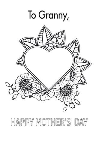 Colour in Mothers Day Card