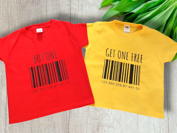 Buy One Get One Free (BOGOF)  Phrase T-Shirt set