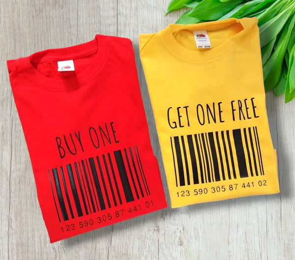 Buy One Get One Free (BOGOF)  Phrase T-Shirt set