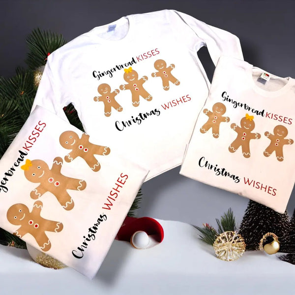 Gingerbread Kisses and Christmas Wishes T-shirt or Jumper