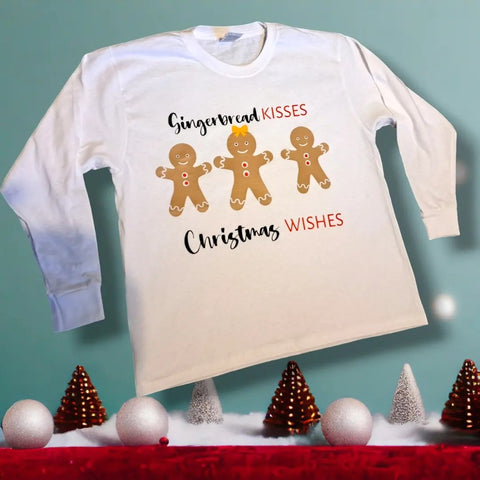 Gingerbread Kisses and Christmas Wishes T-shirt or Jumper
