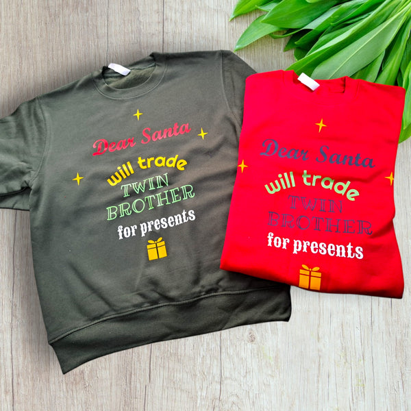 Will Trade TWIN Christmas T-shirt or Jumper Set of 2