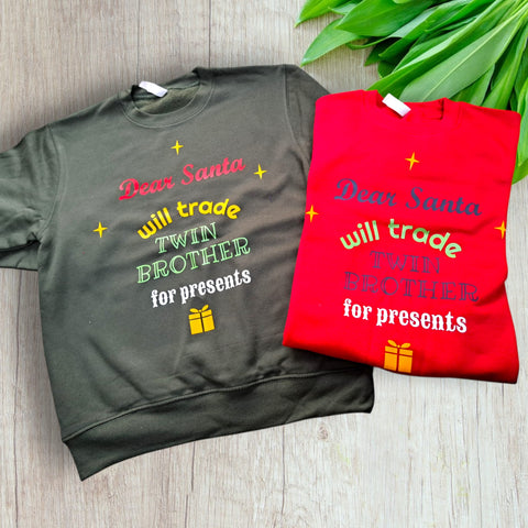 Will Trade TWIN Christmas T-shirt or Jumper Set of 2