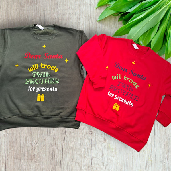 Will Trade TWIN Christmas T-shirt or Jumper Set of 2