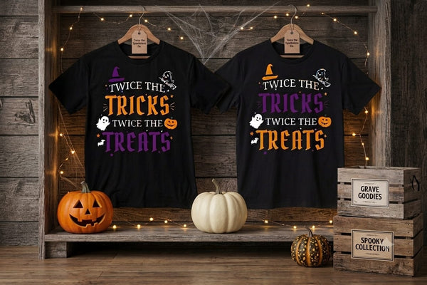 Twice the Tricks Twice the Treats - Halloween Tops