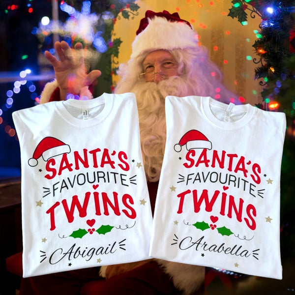 Santa's Favourite Twins - T-shirt or jumper set